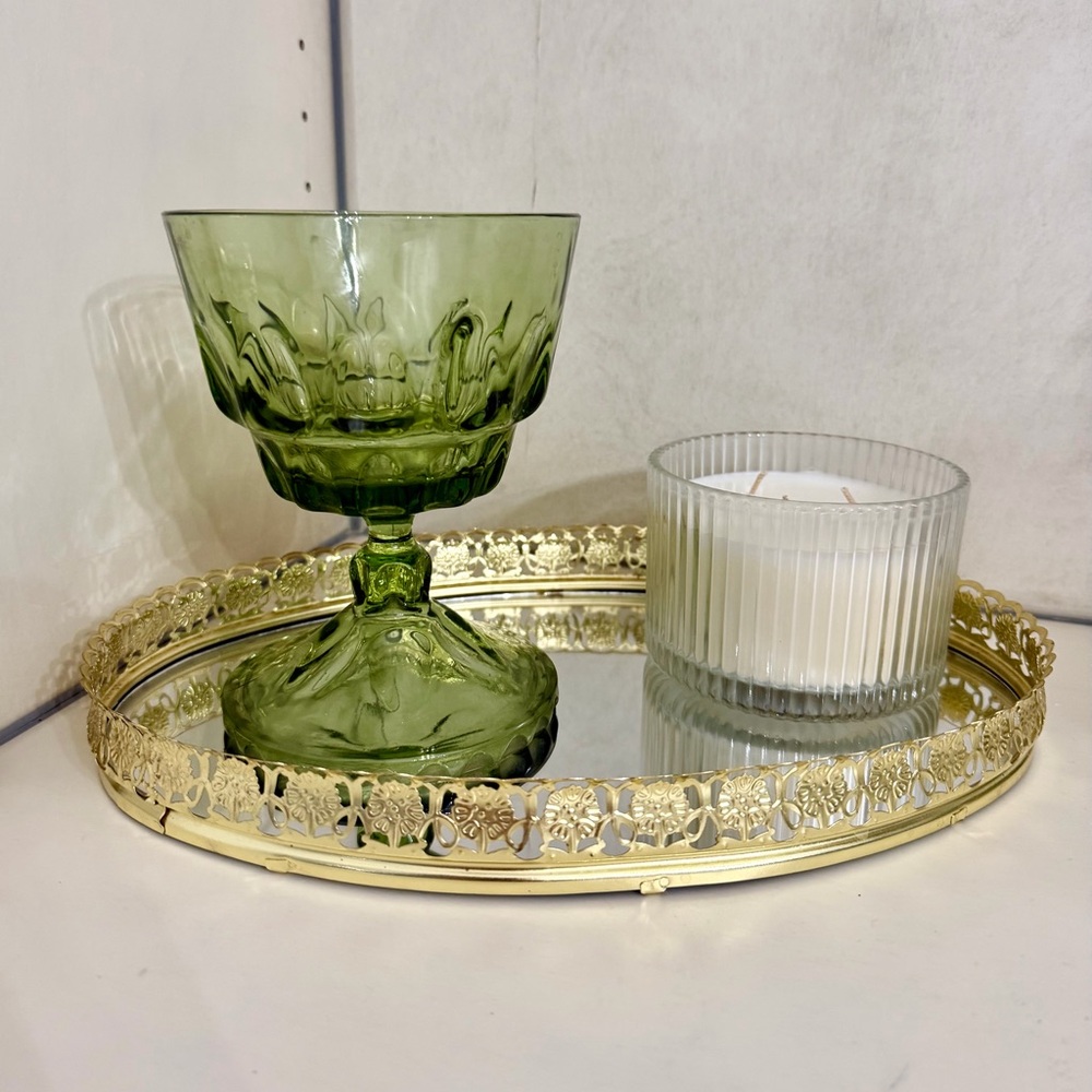 Vintage Mid-Century Indiana Glass Crown Kings Goblet